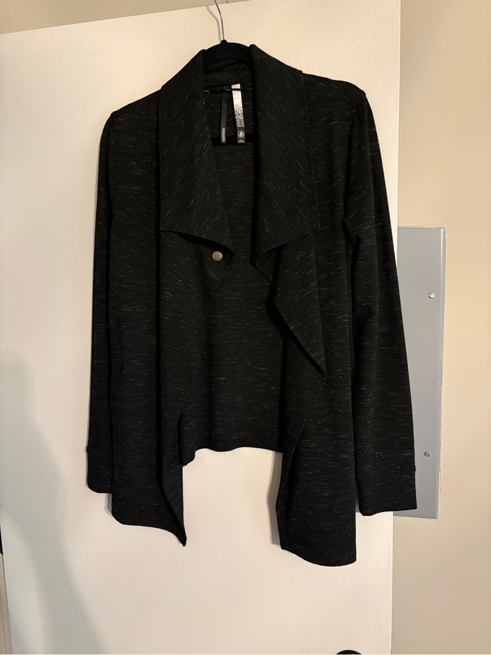 kenzie Black Draped Open Front Cardigan